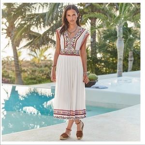 Sundance Cream Floral Embroidered Margarita Gauze Dress. EUC. Size 8